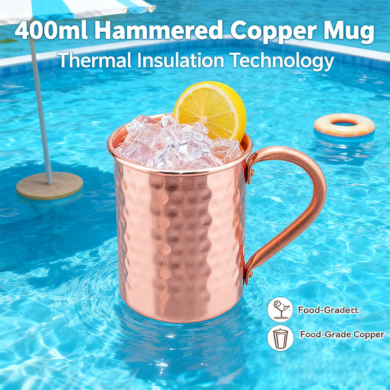Copper Cocktail Mug - Novas Canecas 100% Cobre Puro Sólido