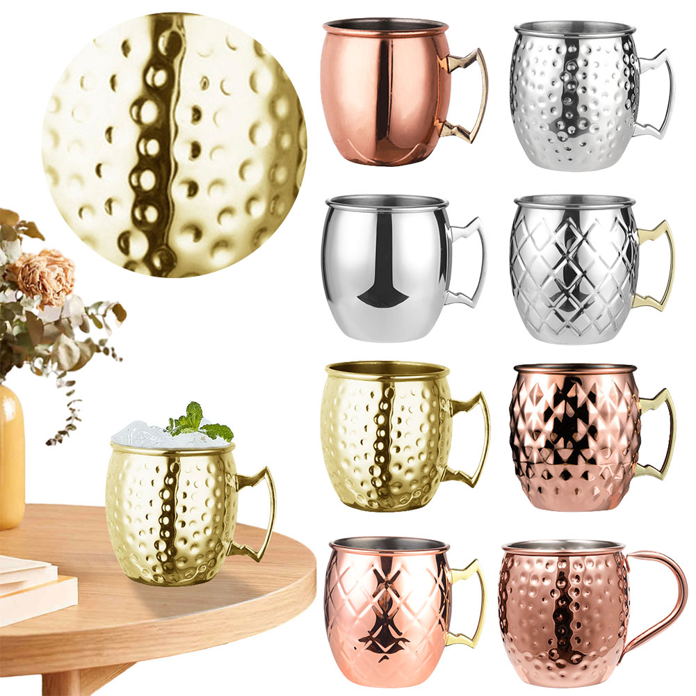 Copper Cocktail Mug - Aço Inoxidável Moscow Mule Caneca, Copo