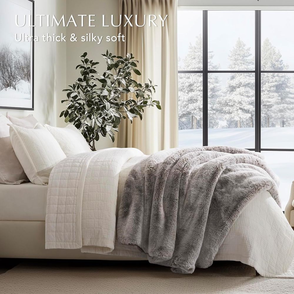 Cobertor luxuoso de pele sinté - Cashmere Throw Blanket avaliação e preço