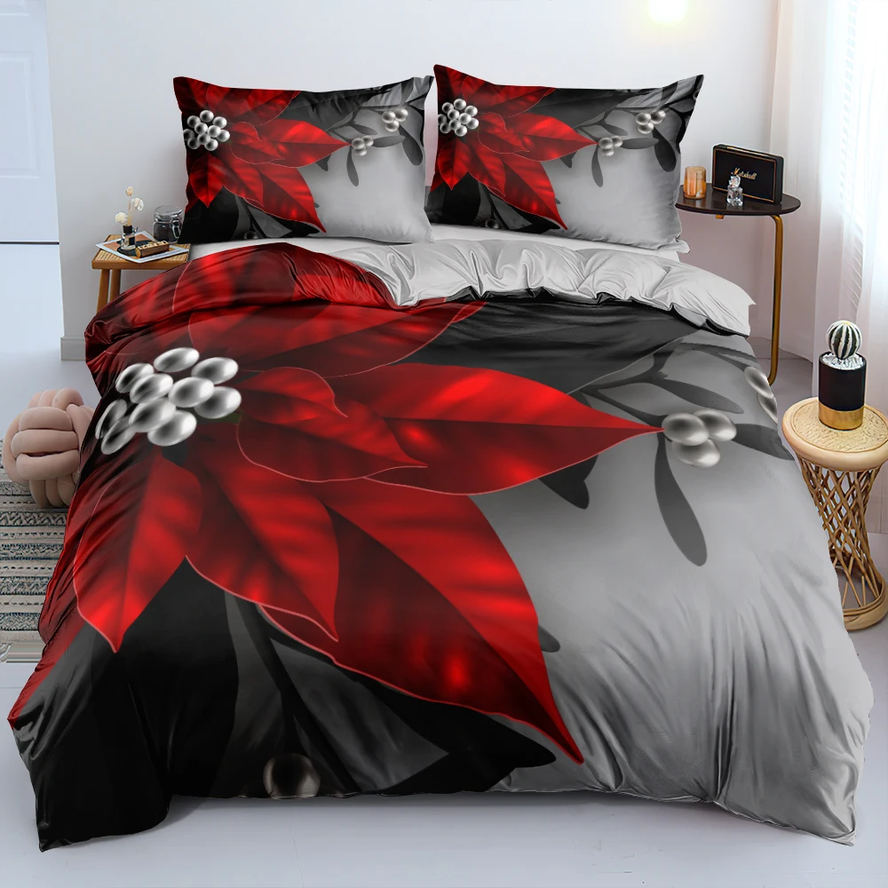 Conjunto de Cama Floral 3D com - Linen Duvet Cover avaliação e preço