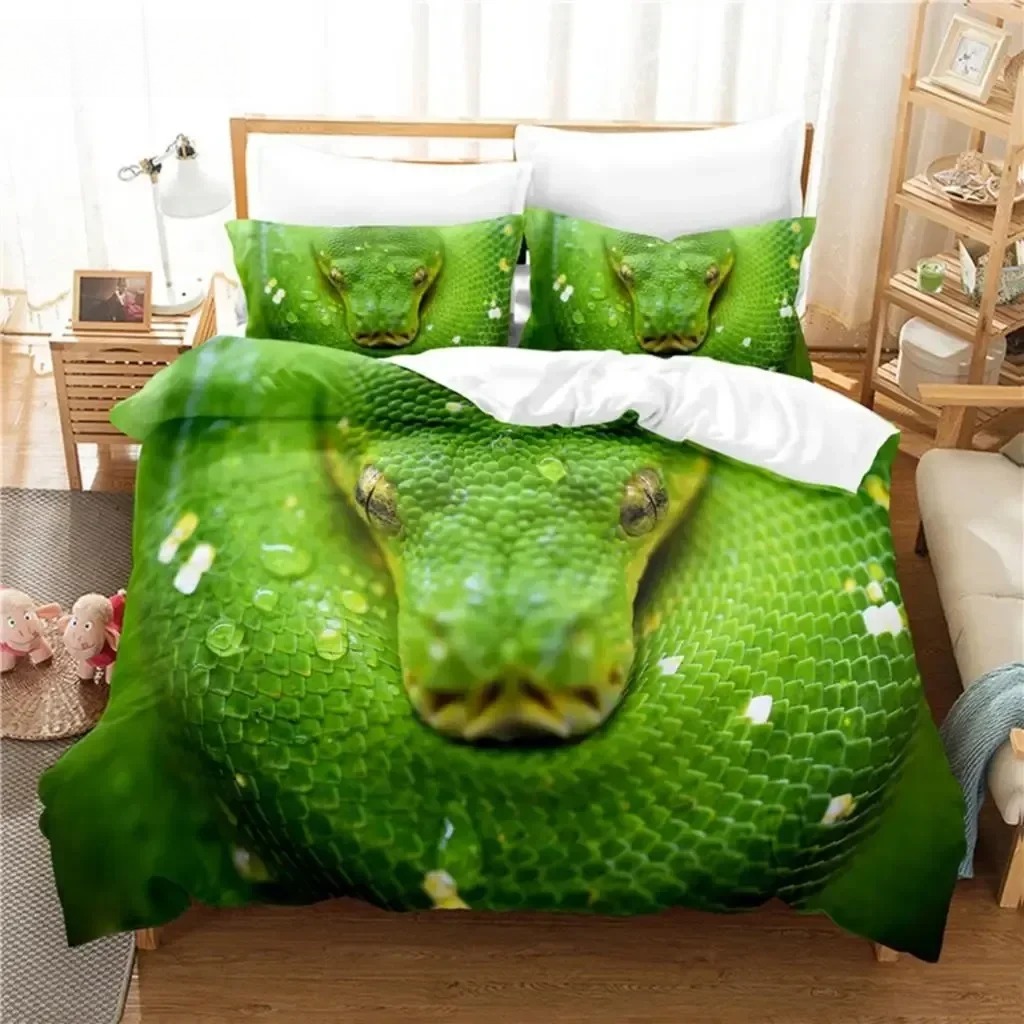 Conjunto de Cama Green Snake c - Linen Duvet Cover avaliação e preço